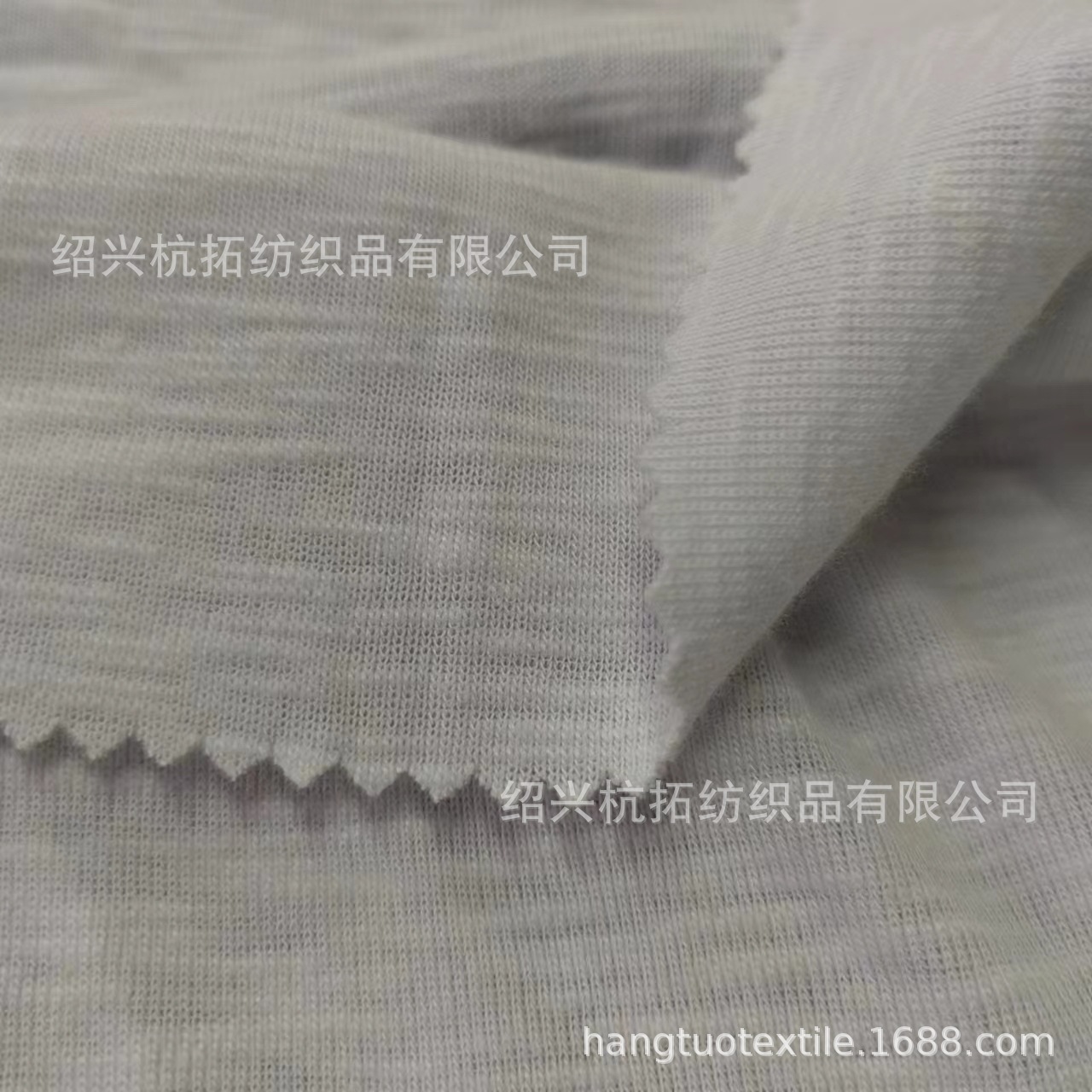 针织220g漂白色TC无弹1*1竹节罗纹全棉CVC TR全涤CR涤棉竹节罗纹