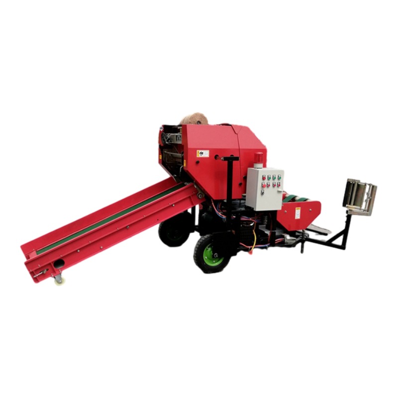 Máquina integrada de empaquetado y envoltura de forraje de canola máquina de procesamiento de paja de maíz máquina de empaque semiautomática de hojas de caña de azúcar