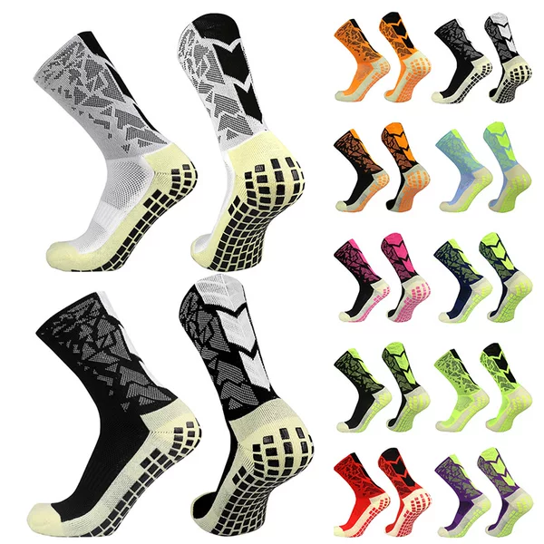 Cross-Border Temu Aliexpress Best-Selling Camouflage Arrow Football Socks with Towel Bottom and Anti-Slip