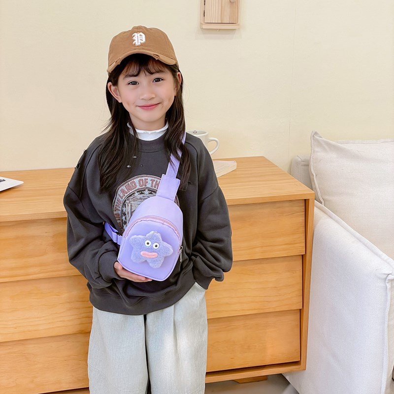 Bolso de pecho de dibujos animados para niños y niñas lindos peluche pequeña estrella colgante bolso de mochila para bebés comercio exterior transfronterizo bolso de cambio para niños