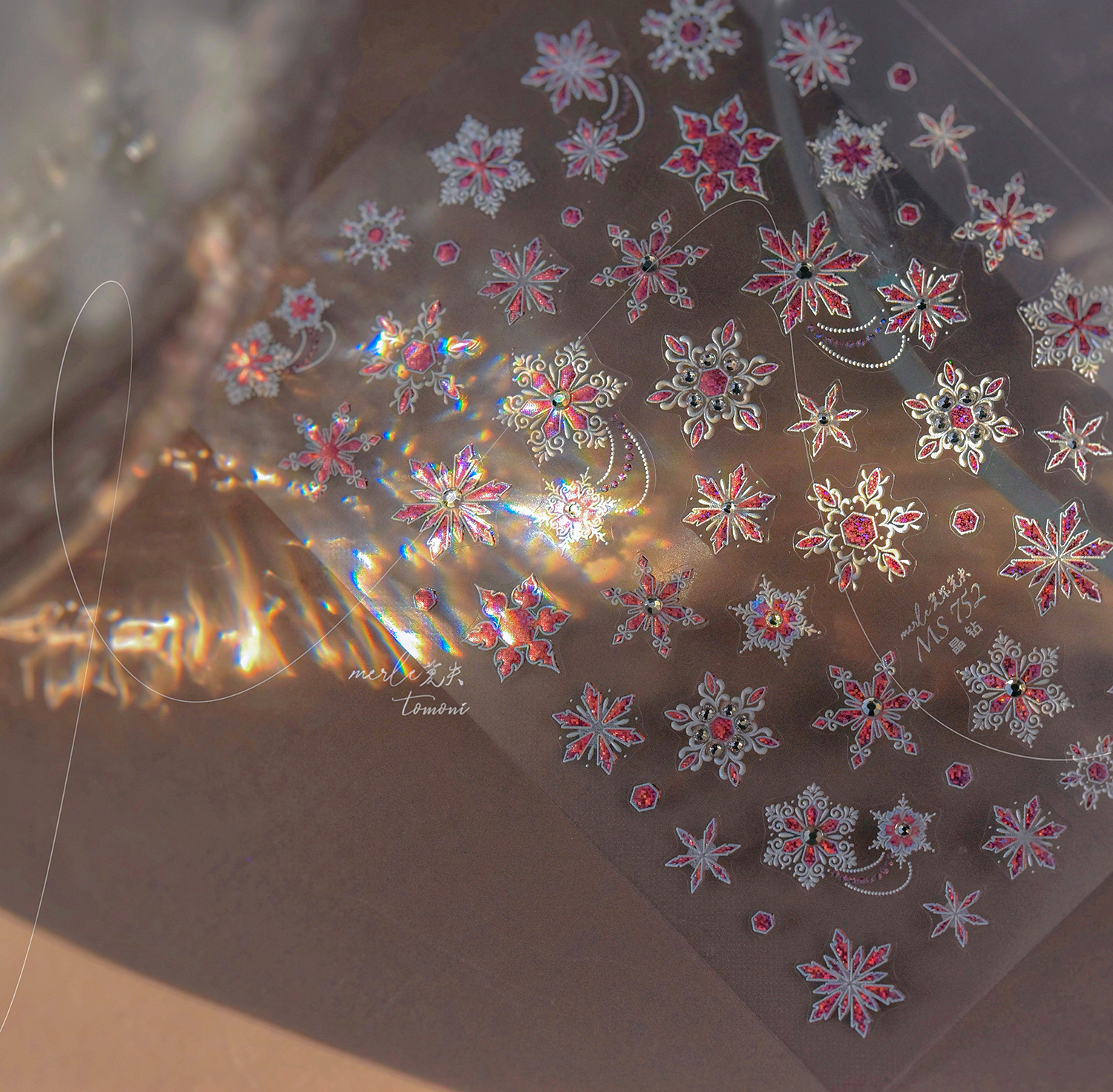 Manicure nuevo diamante de cristal manicure pegatinas ins nunca pierde la cooperación japonesa pegatinas de uñas metal pegatinas de nieve al por mayor