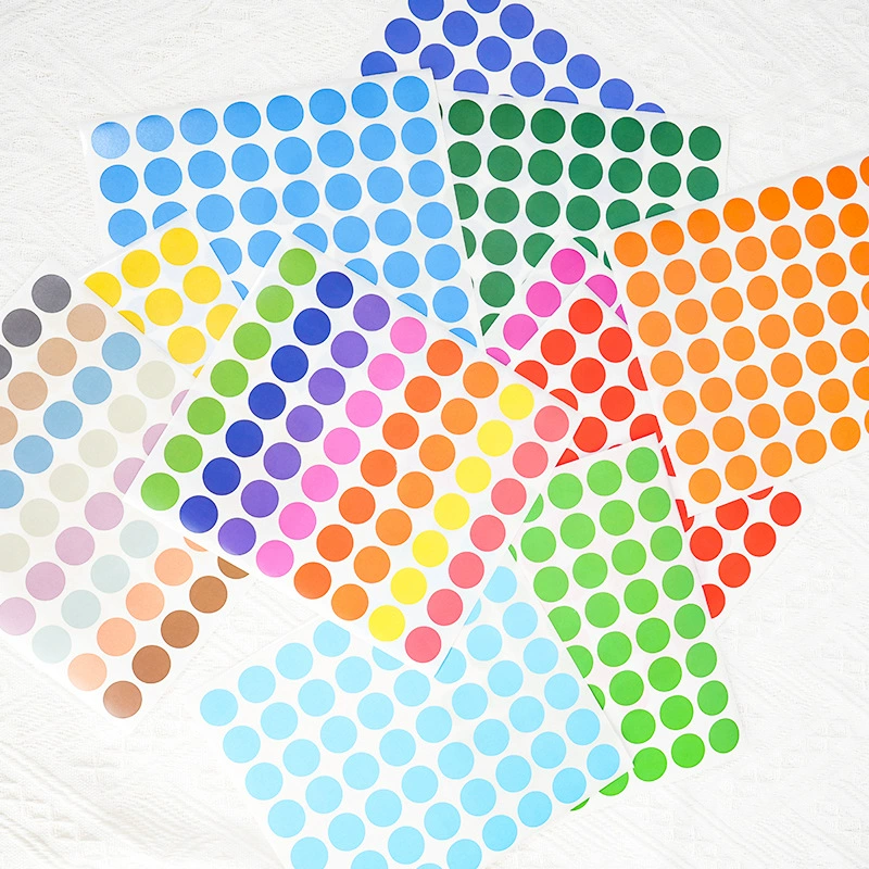 В наличии оптом: разноцветные наклейки-точки, пустые клейкие наклейки для планировщиков, наклейки для запечатывания, круглые наклейки для детского творчества (DIY)