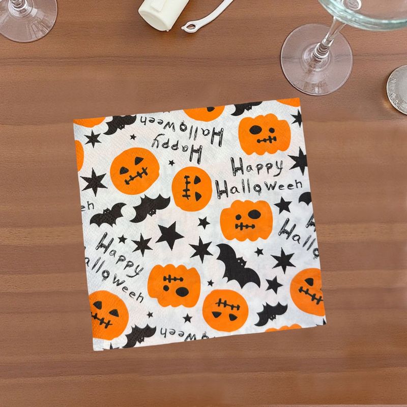 現品ハロウィーンパーティーティッシュ赤手形hallowen使い捨て食マット二重プリントナプキン|undefined