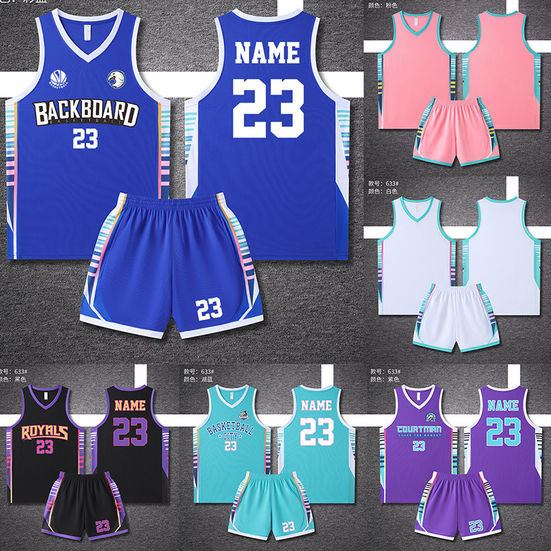 Basketball Clothing suit Printing Sports Competition Team Clothing Jersey Summer Breathable Children Adult Training Clothing Vest Customization