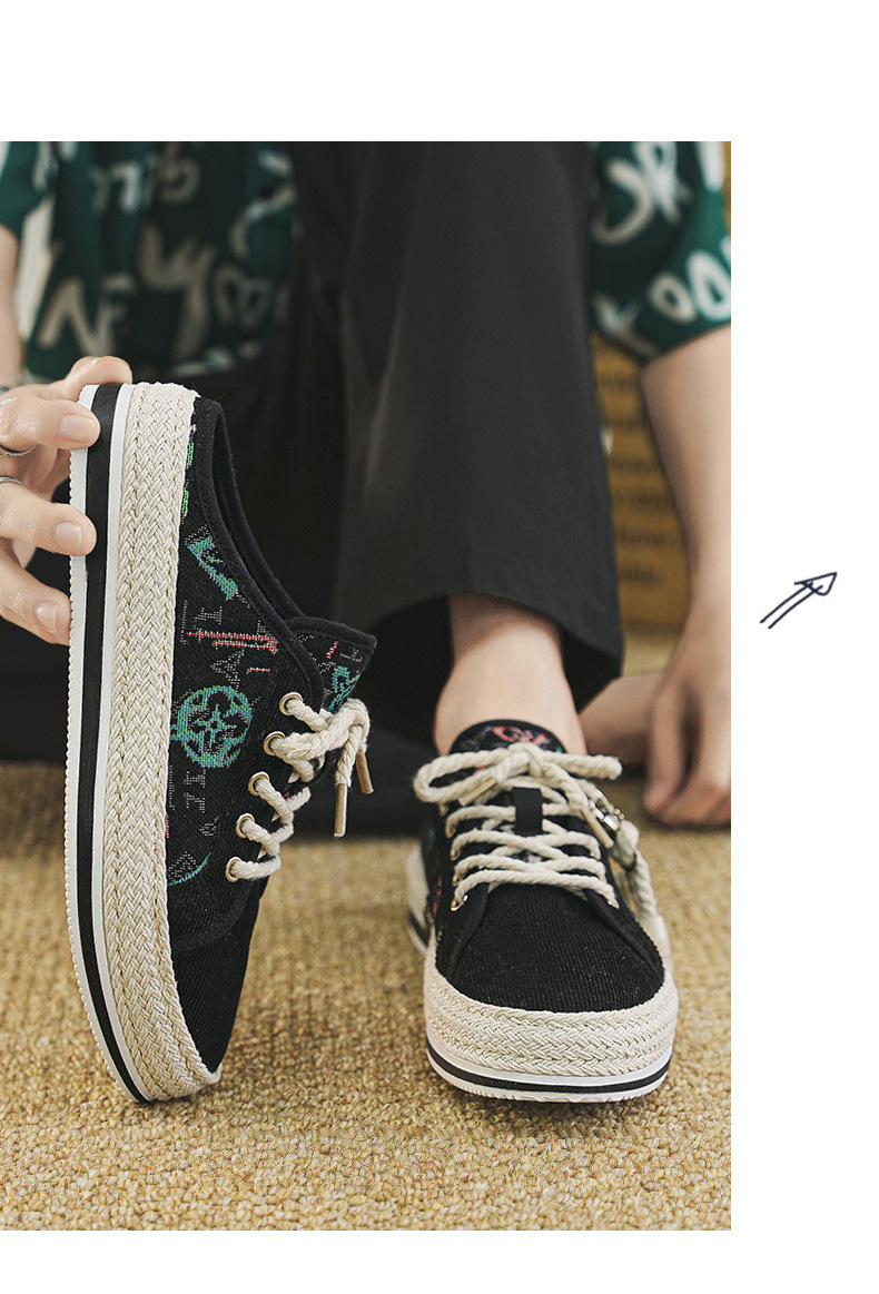 Scarpe da pescatore casual da uomo, alla moda, estive, in paglia intrecciata, con un piede solo, pigre, nuovo articolo 2024_voghion.com