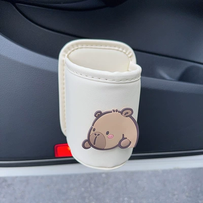 Car cup holder/beverage holder milk tea cup holder, car - gray-and-white-cup-holder-papa-kapo