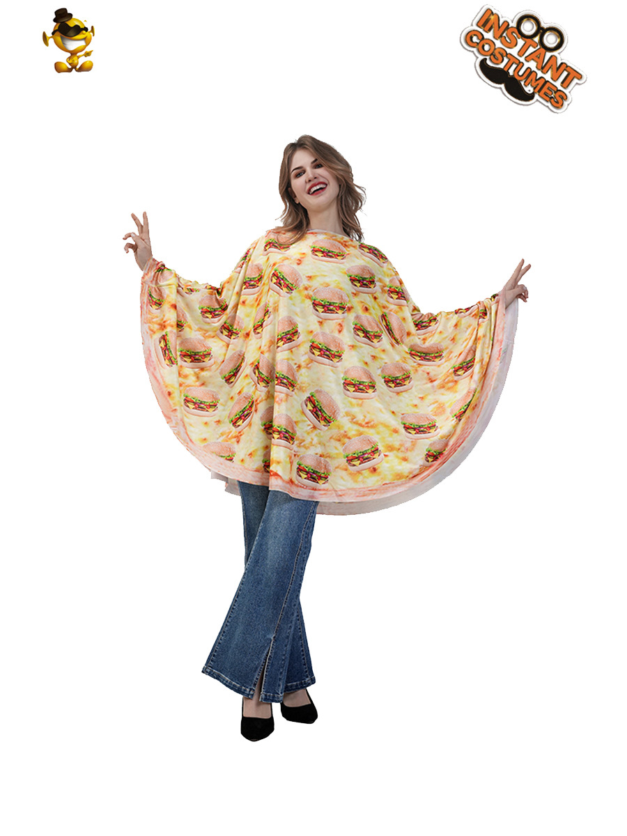 Halloween Adultos hamburguesas capas divertidas disfraces espectáculo de escenario COS juego disfraces espectáculo distribución transfronteriza image 3