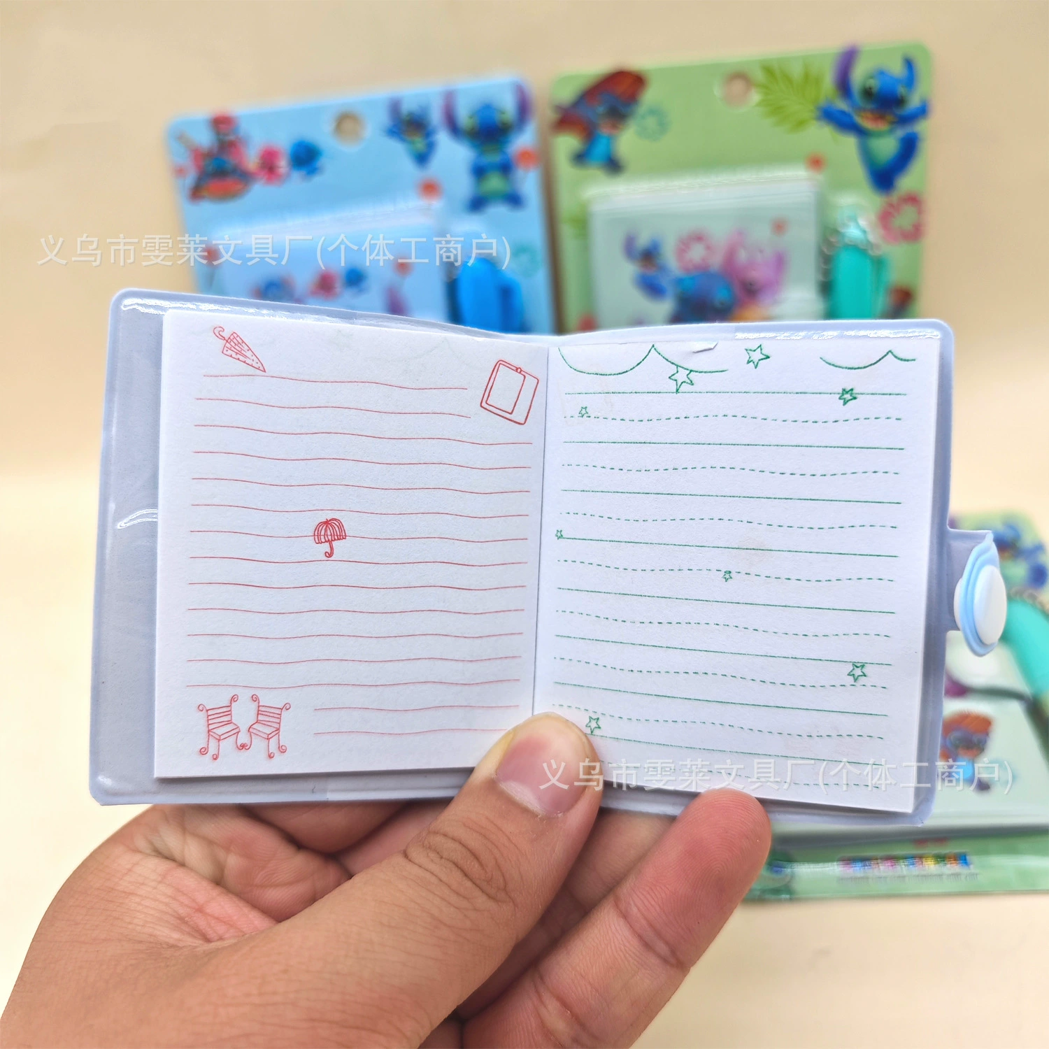 Cartoon cute ballpoint pen, set for elementary school students, handheld notebook, stationery