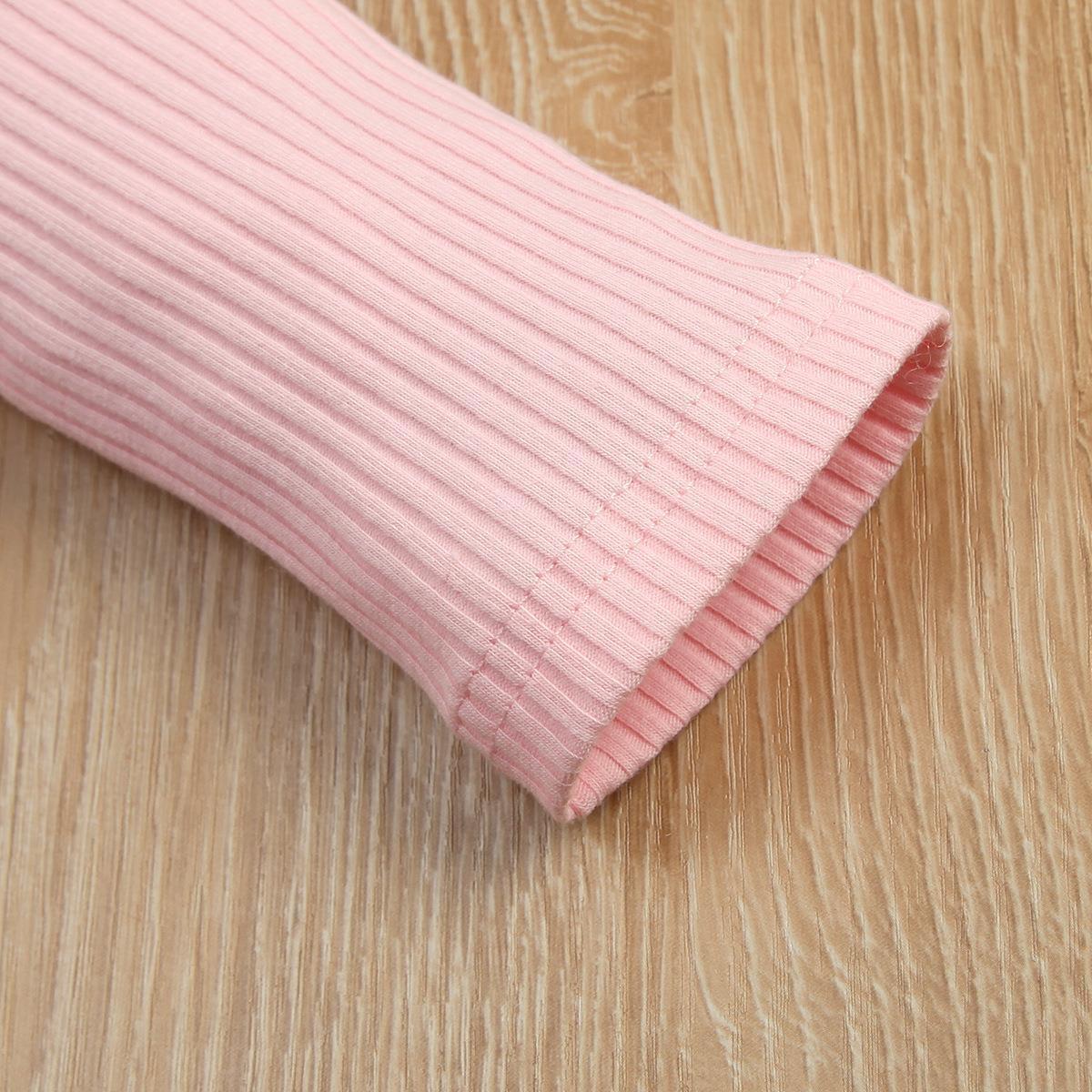 Treasure Lön Barnkläder Höst Nya Flickor Får Benärmar Pure Cotton Pit Stripe Top Light Coffee Läder_voghion.com