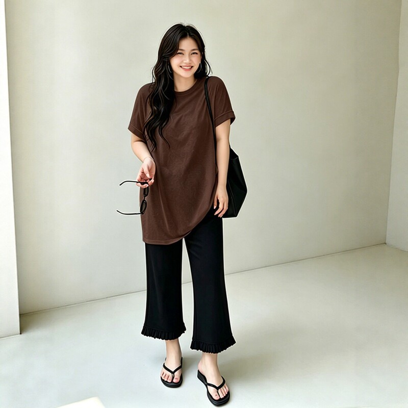 Plus Size Women 100kg Fat Girl Looks Great in Pants with Elastic Waist and Ruffled Edges, Thin Summer Hot-Selling Micro-Flare Pants 3727 Plus Size Women 100kg Fat Girl Looks Great in Pants with Elastic Waist and Ruffled Edges, Thin Summer Hot-Selling Micro-Flare Pants 3727