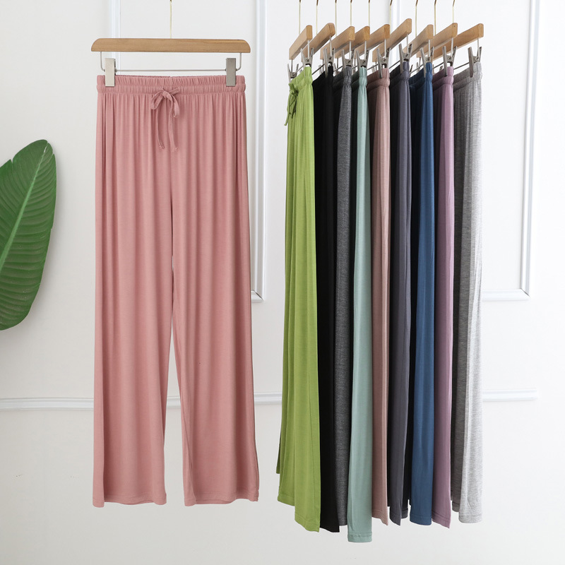 Modal trousers women's summer thin sports casual pants Ice Silk cool wide leg Yoga Pants Dance home pajama pants