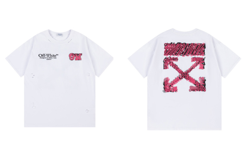 トレンディな漫画落書き油絵矢印半袖男性と女性ルーズカップル OFW 純綿半袖 Tシャツ夏 mk ゼブラ|undefined