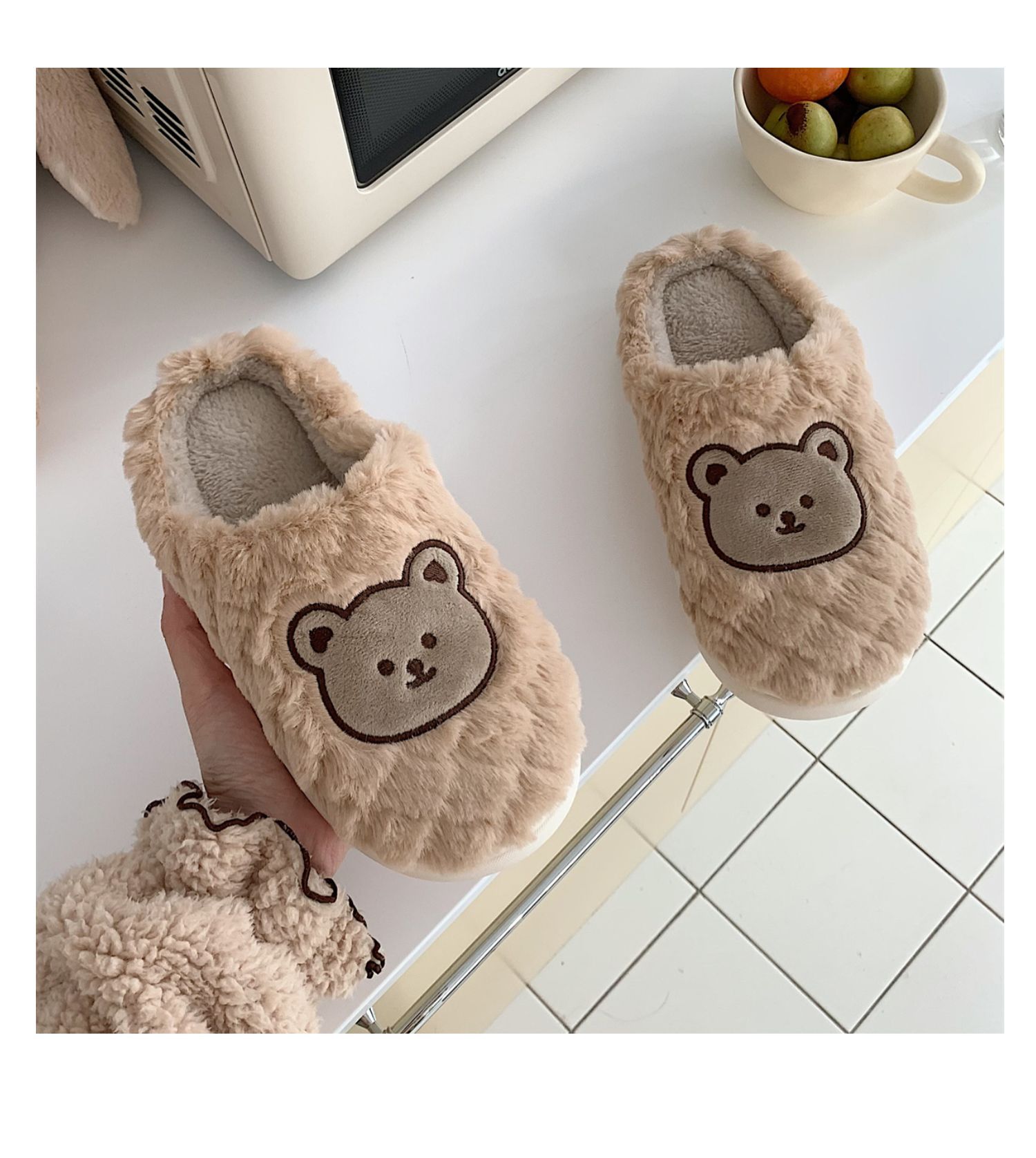 Women's Fashion Bear Round Toe Cotton Slippers display picture 10