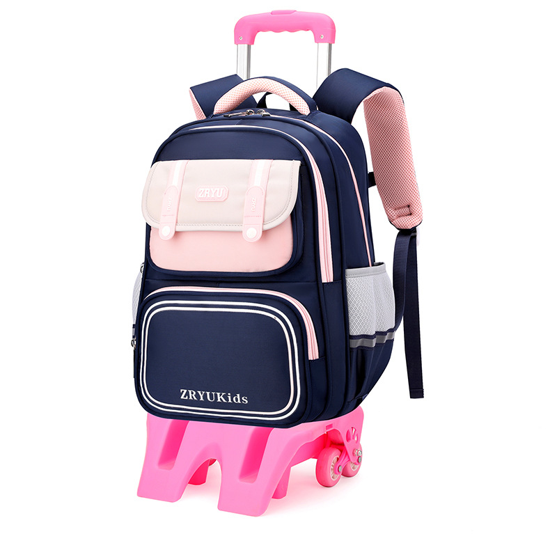 Mochila de pescado natural para estudiantes de primaria 1 - 3 - 6 grados mochila escolar doble uso seis ruedas escaleras al por mayor