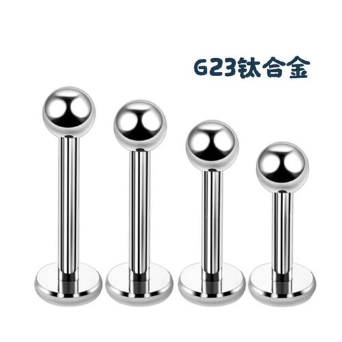 Cross-border G23 titanium steel inner tooth labial bar spherical pointed conical labial bar lingual bar ear bone bar body piercing jewelry