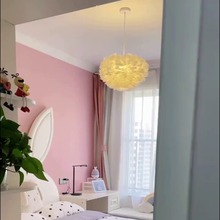 网红羽毛吊灯创意个性卧室公主房简约现代北欧民宿艺术2023年新款