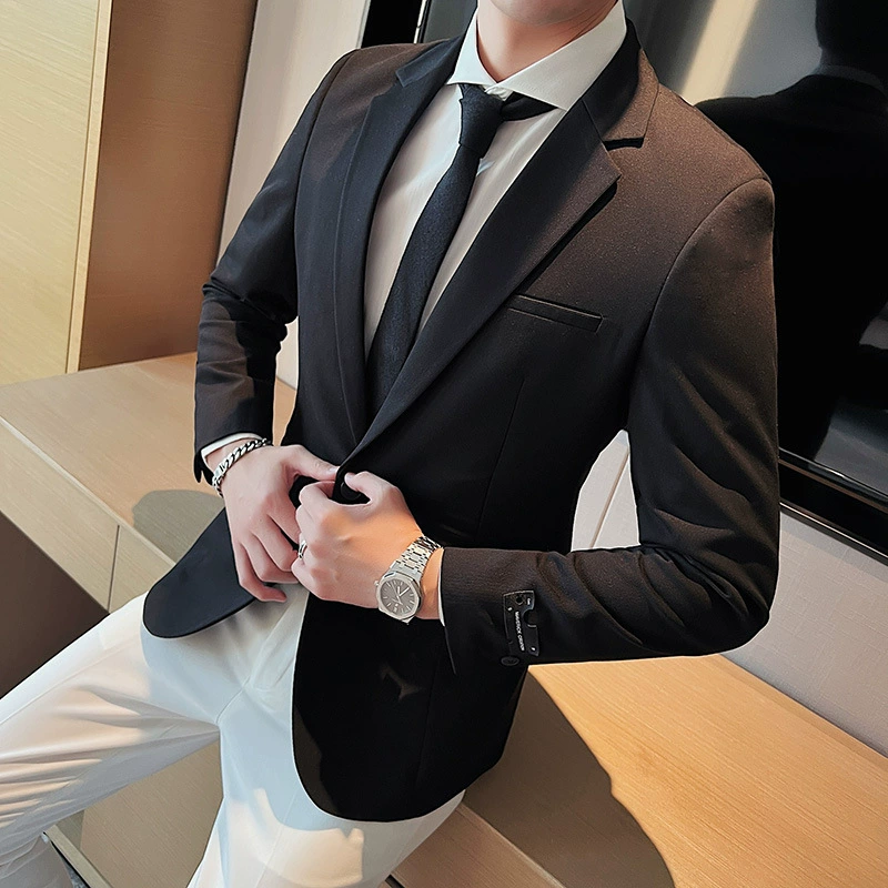 Мужской осенний классический костюм пиджак для отдыха, SlimFit