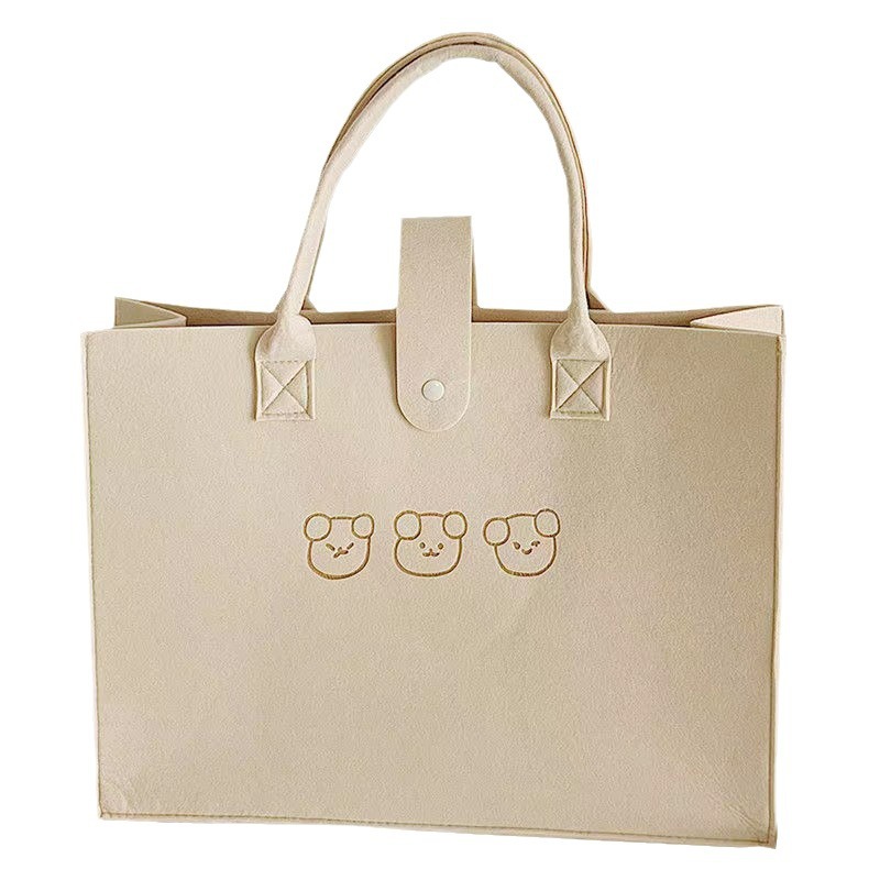Neue Bär Handtasche Tote Filz Shopping große Kapazität Werbung Geschenk vielseitige Schultertasche_voghion.com