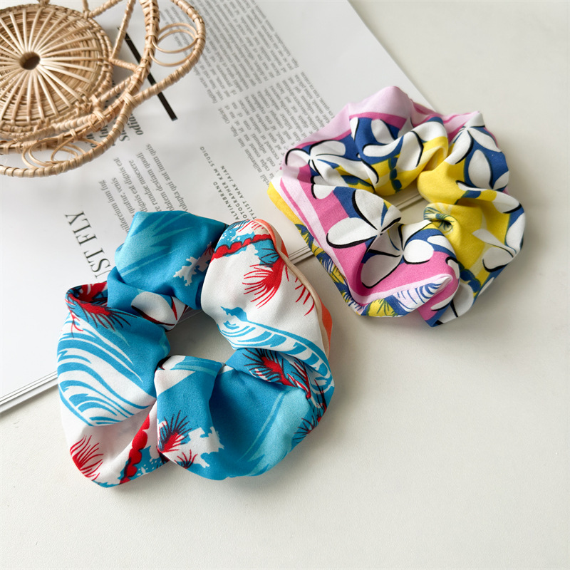 10g Weight Hair Tie Hair Accessories Type 1 Piece Quantity Daily Occasion Flower Pattern Women's Gender Handmade Design Vacation Style Women's Casual Vacation Flower Cloth Printing Handmade Hair Tie 1