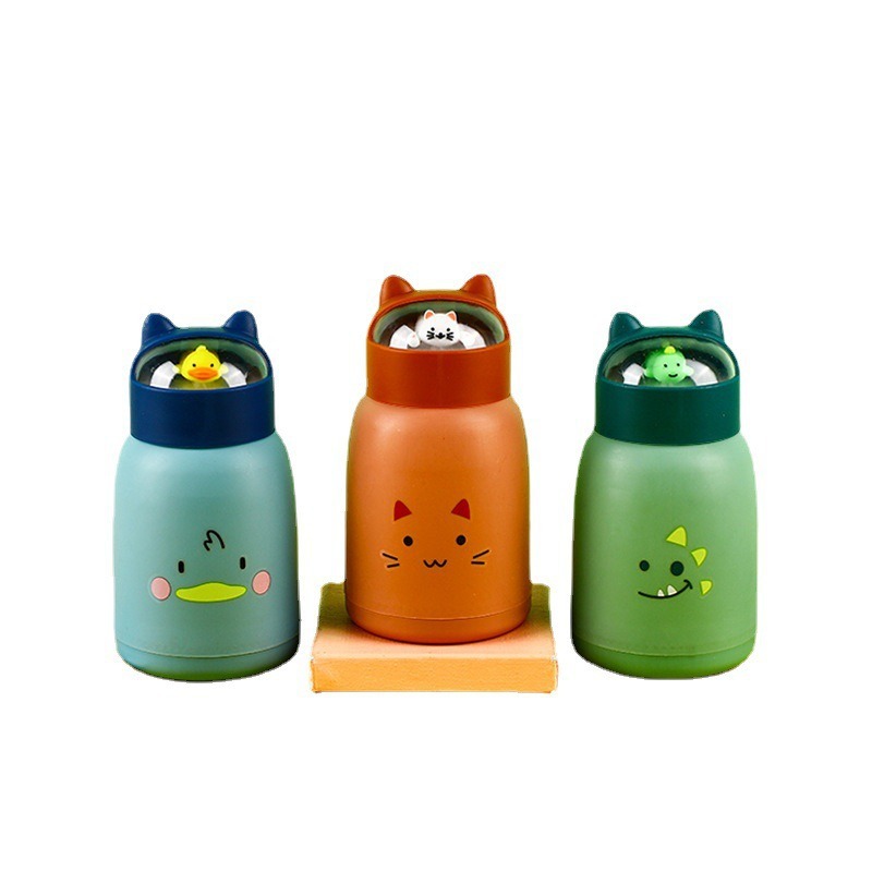 Tazas de agua encantadoras para niños, tazas de vidrio de dibujos animados de doble capa, tazas de agua para estudiantes, tazas de regalo de inauguración, tazas bonitas