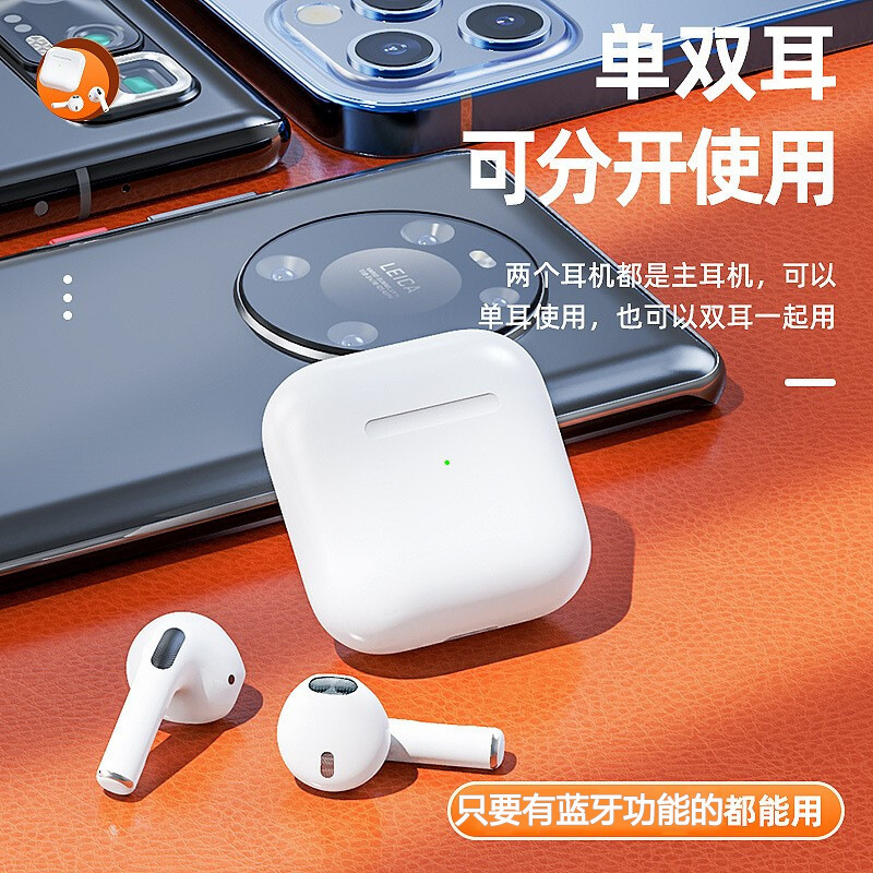 Bluetooth Earphones, New Cross-Border Mini Pro6 Earphones, True Wireless Sports Stereo Semi-In-Ear Style for Foreign Trade