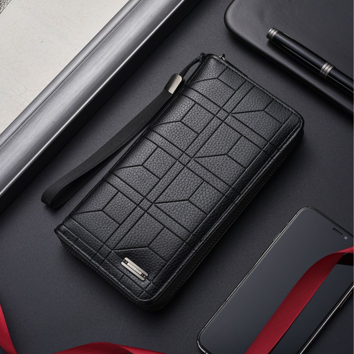 Cross-border New Men's Wallet Embossed Multi-card Casual Long Wallet Large Capacity Clutch Mobile Phone Coin Purse