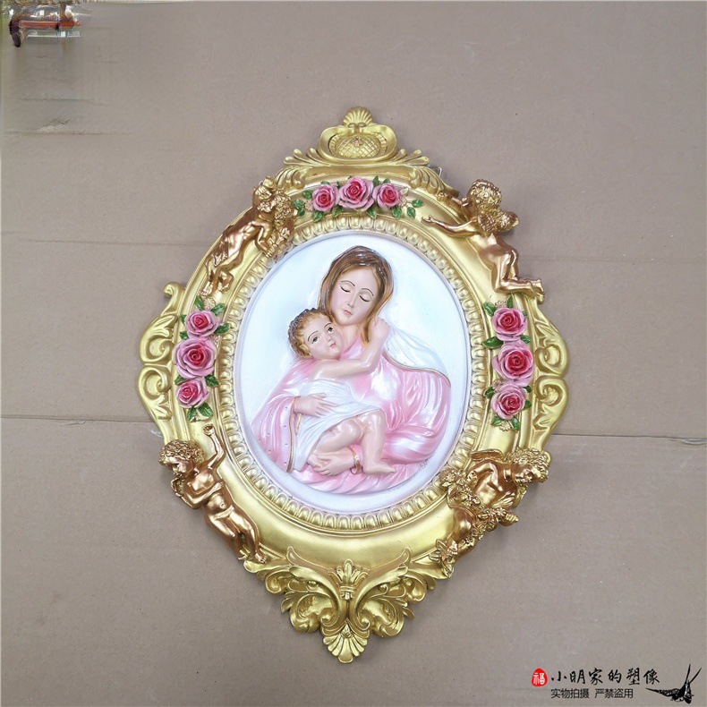 50cm ángel madre-hijo colgante de estatuas de la iglesia de la casa decoración de la estatua principal sala de estar