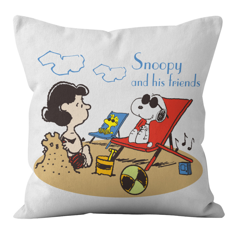 Animación dibujos animados Snoopy almohada cubierta sofá sala de estar dormitorio cojín almohada decoración del hogar simple almohada cubierta
