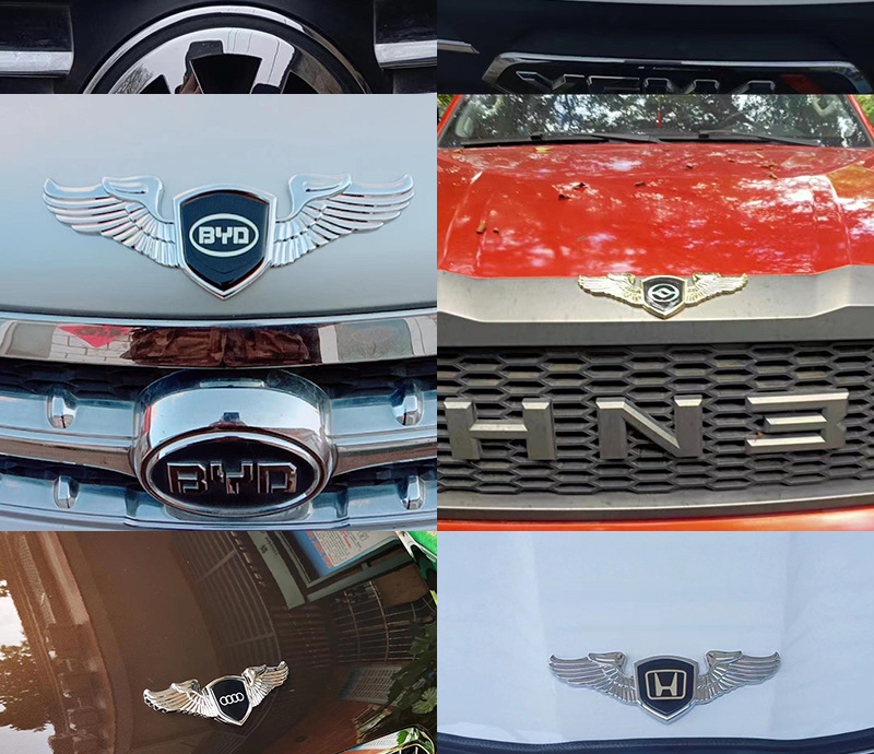 Applicable to Haver MG Volkswagen Car logo Vertical Standard Flying Eagle Standard Stainless Steel Metal Car Mark Engine Cover Vertical Standard