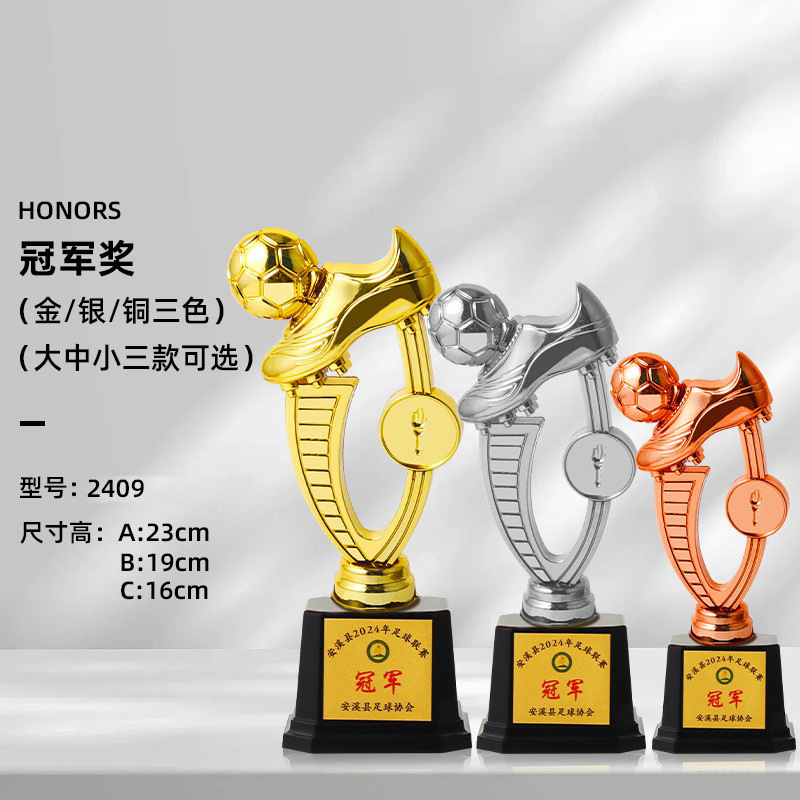 Fabricación creativa de trofeos de competición de fútbol de plástico Fabricación creativa de trofeos de torneo deportivo de fútbol al mejor tirador