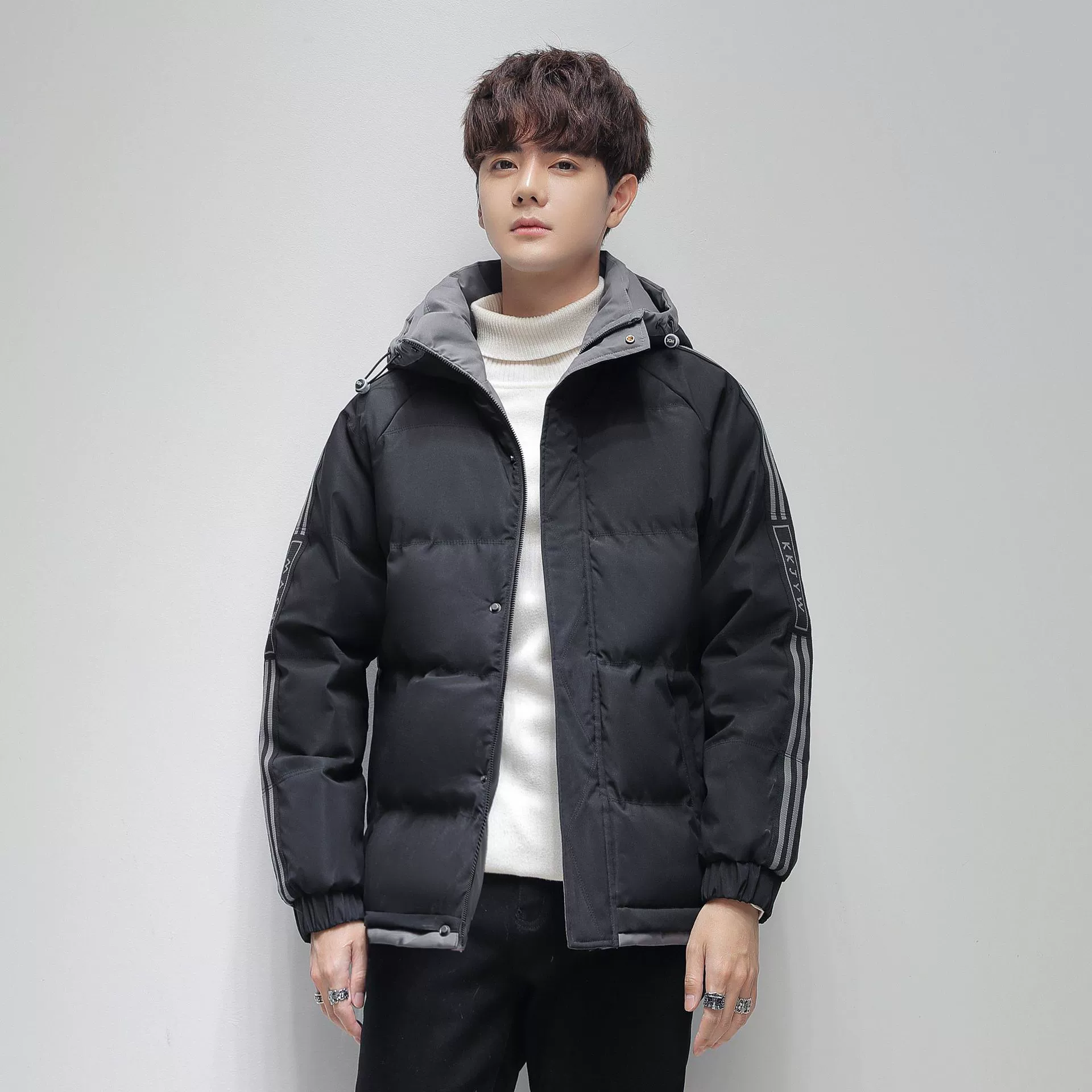 Men's warm demi-season trend down jacket with down, 2022 collection