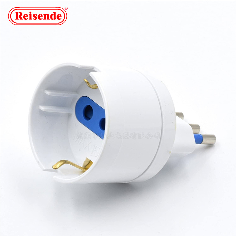 欧规转意大利插头 德式转乌拉圭转换头 意大利欧标转智利插头