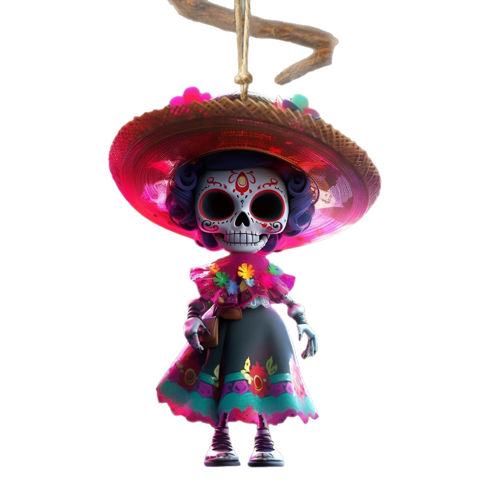 Nuevos productos transfronterizos gótico punk acrílico plano Halloween fiesta decoración colgante colgante de automóvil