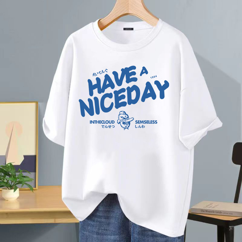 Camiseta de seda helada Hong Kong vientos de diseño letra impresa de cuello redondo camiseta de manga corta para hombres moda versátil hombre casual image 9