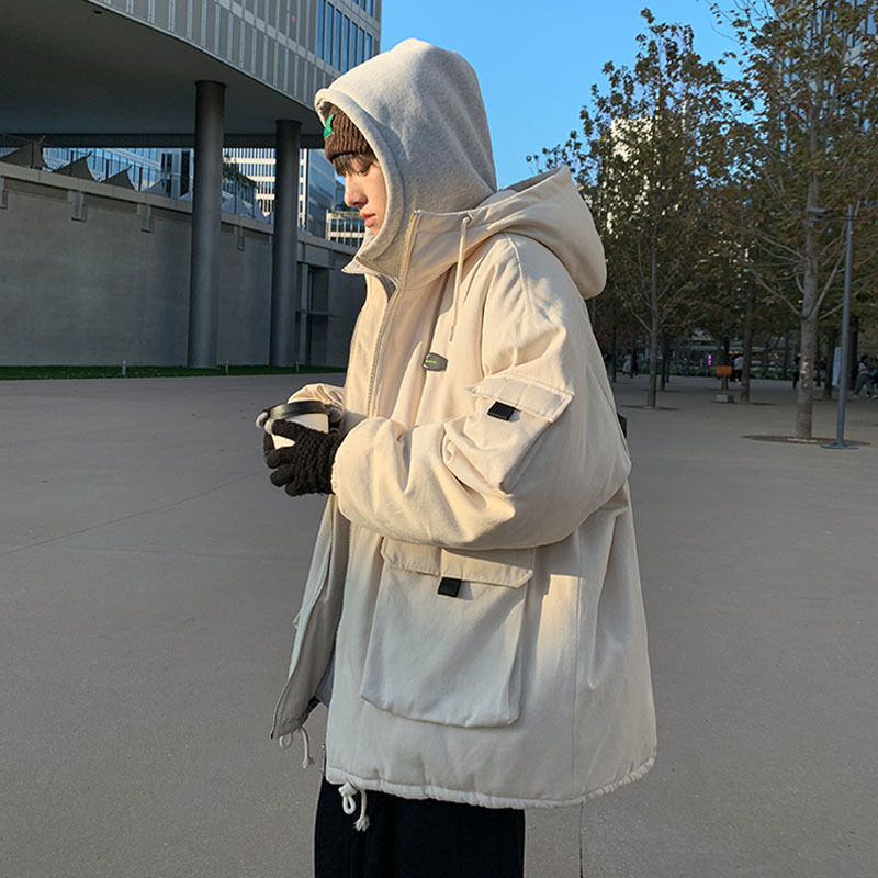 Ropa de trabajo abrigo de algodón acolchado abrigo de los hombres de estilo coreano de moda Otoño e Invierno engrosado abrigo de algodón acolchado invierno suelta moda juvenil casual Chaqueta de algodón acolchado