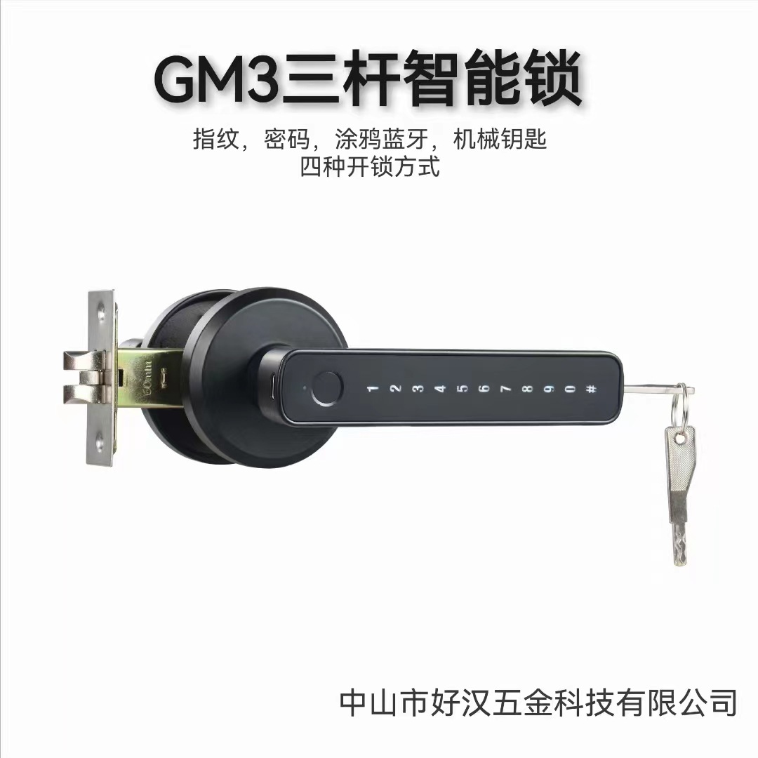 Cerradura de huellas dactilares para interiores, cerradura de contraseña de puerta de madera, cerradura de bola de tres palos, cerradura inteligente de puerta, cerradura de puerta, cerradura Bluetooth, protección con contraseña para el hogar