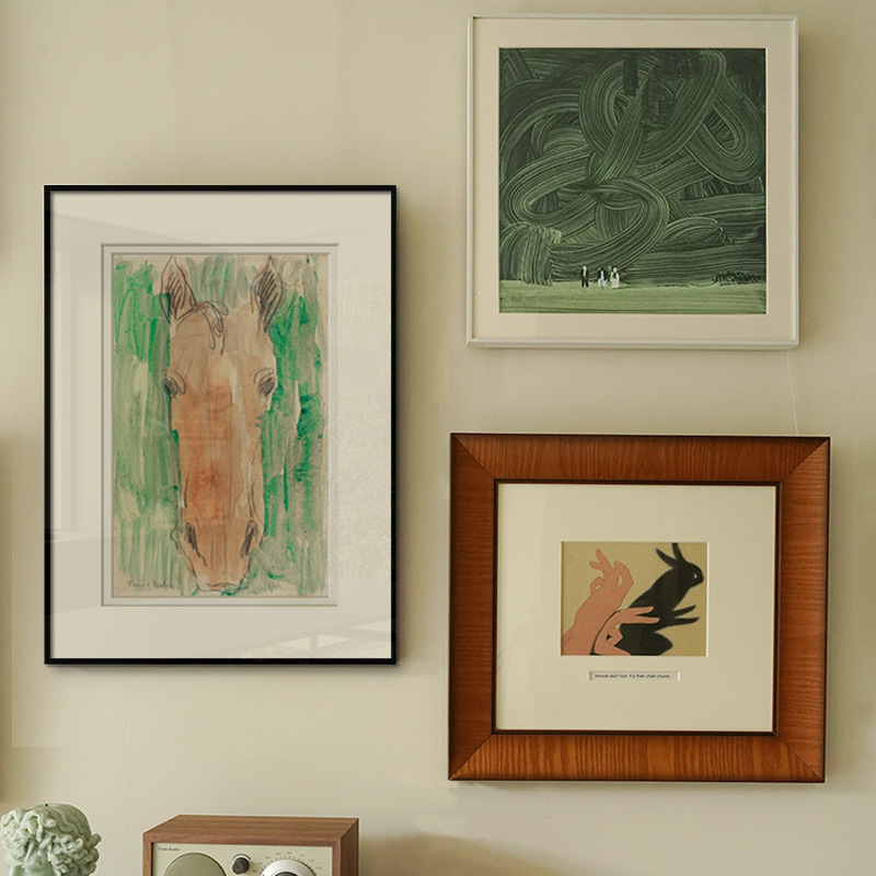 Nature and Fun French Niche Living Room Decorative Painting High-level Sense Middle-ancient Style Entrance Study Combination Hanging Painting