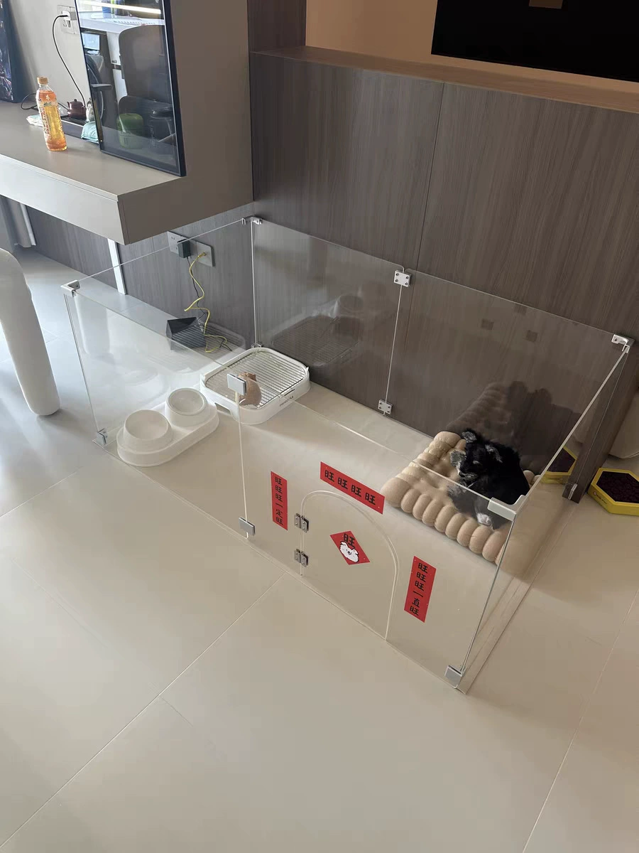 Акриловый забор для собак, бесплатная комбинация, забор для собак, внутренний забор, бесплатное сращивание, прозрачный забор для домашних животных, кошка и кролик