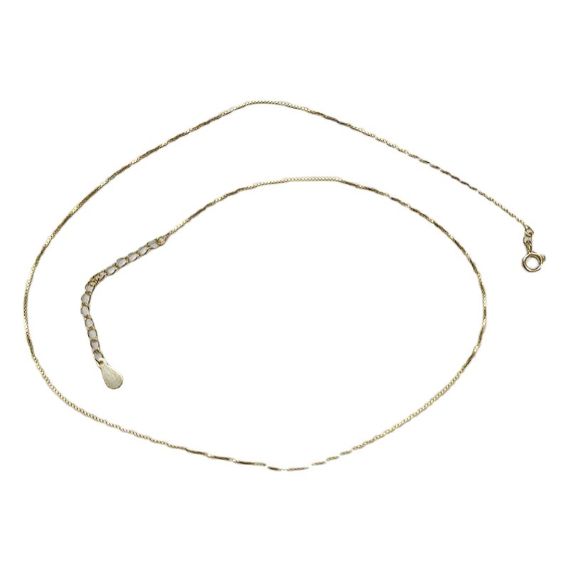S925 collar de plata esterlina cadena de caja cadena o cadena de ondas de agua gypsophila cadena cruzada cadena de clavícula tipo aguja con cadena femenina