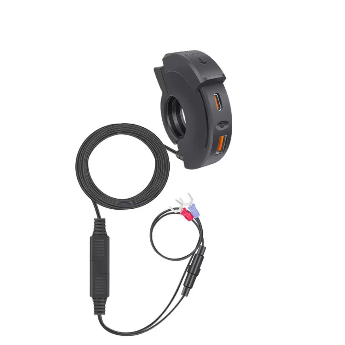 Motorcycle Car-Mounted USB Charger Waterproof Type-C Charging Socket SAE Interface