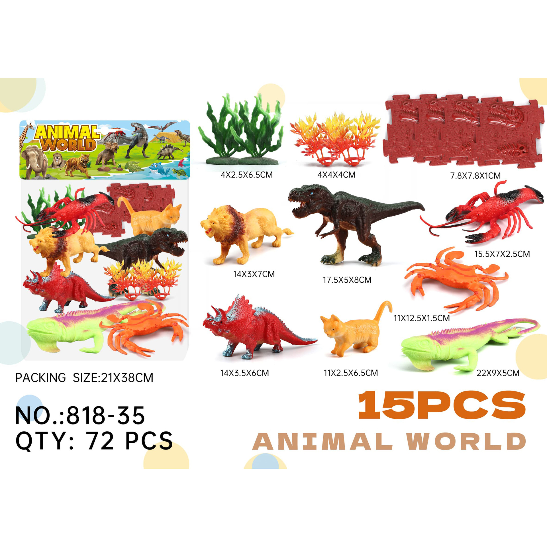 Modelo sólido de animales pequeños insectos simulación de plástico jirafa elefante tigre león juego de juguetes de dinosaurios al por mayor