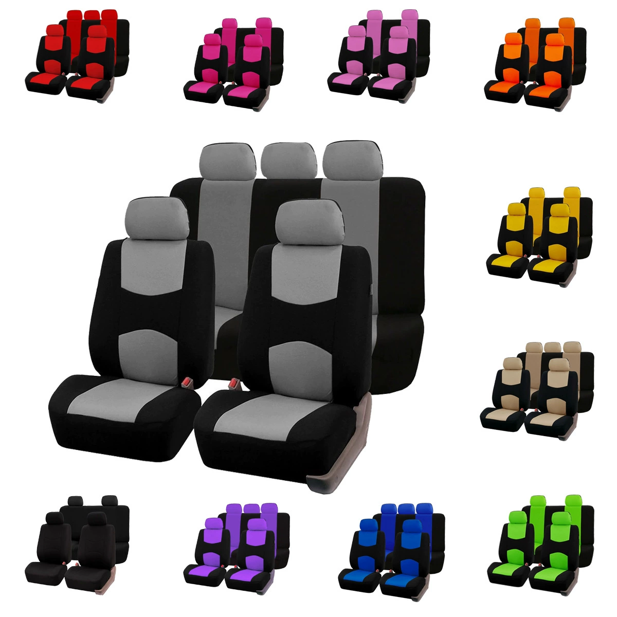 Чехлы на сиденья внешней торговли, автомобильные чехлы на сиденья, подушка из полиэфирной ткани, универсальные чехлы на сиденья, наволочки, набор из 4 предметов, набор из 9 предметов