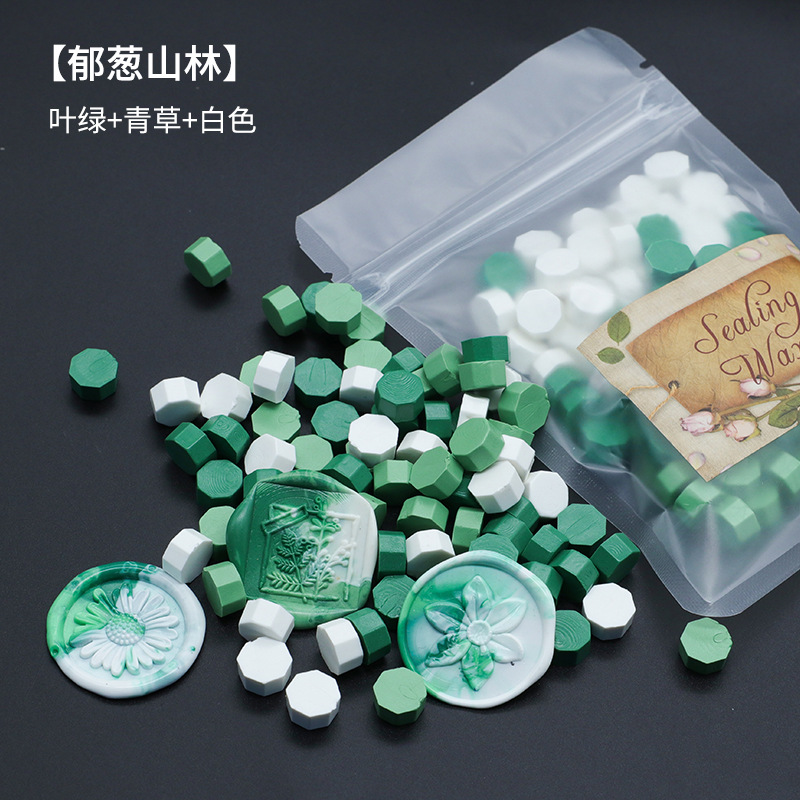 Ocho-lado fuego pintura cera grano mezclado color 35g bolsa de embalaje fuego pintura cera sello al por mayor sobre DIY mano cuenta de sellado Uso de cera