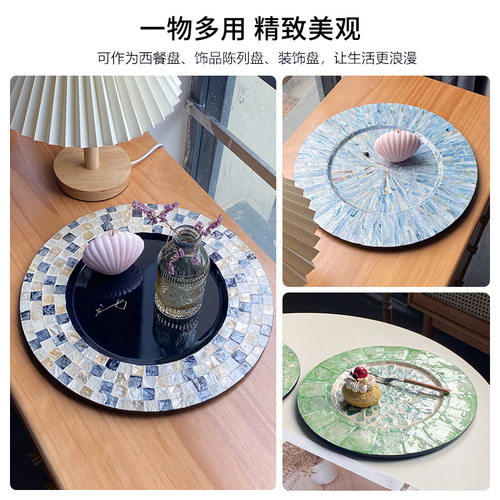 High-end light luxury dinner plate creative colorful storage polygon home living room coffee restaurant tray shooting props