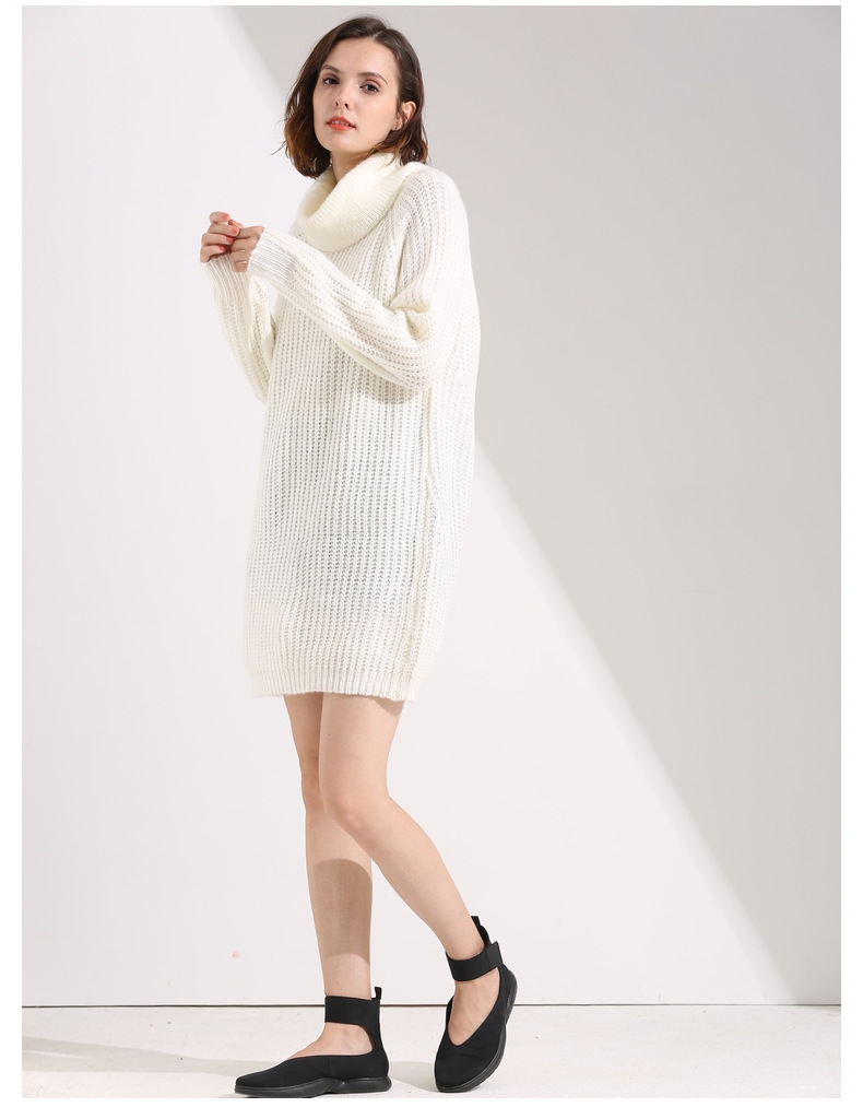 Autumn Winter Women Clothing Sweater Sweater Women Long Sleeve High-Necked All-Matching Solid Color Pullover Bottoming Shirt Women Sweater