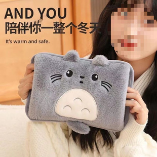 Fluffy cute kitten charging hot water bag warm effect good hand hot water bag removal and washing warm hand gloves wholesale