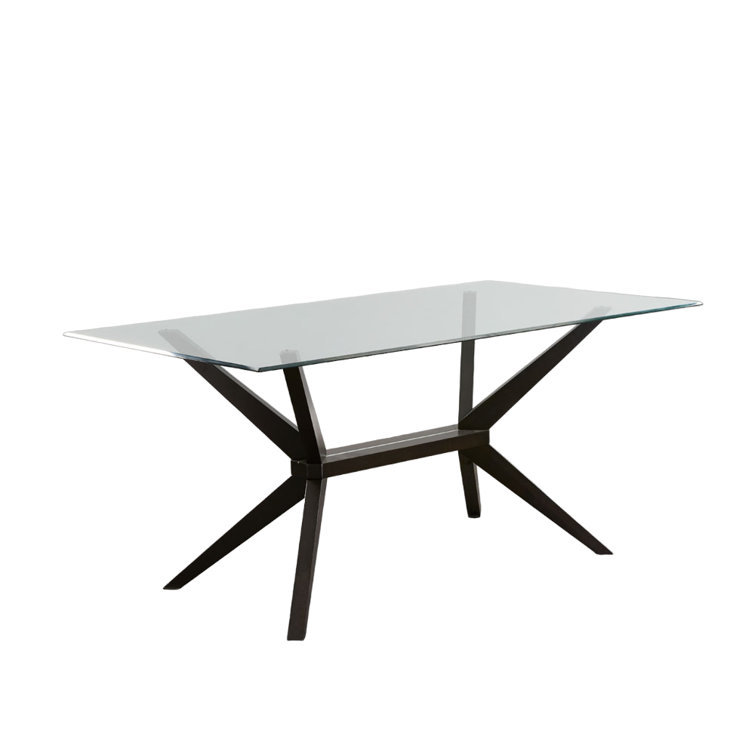 Mesa de comedor nórdica Mesa de comedor de vidrio temperado Mesa de comedor de lujo ligero Mesa rectangular moderna