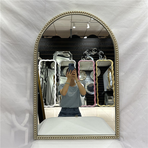 Arched LED strip French-style creative smart mirror for bathroom shower mirror washbasin vanity makeup mirror High-definition silver mirror