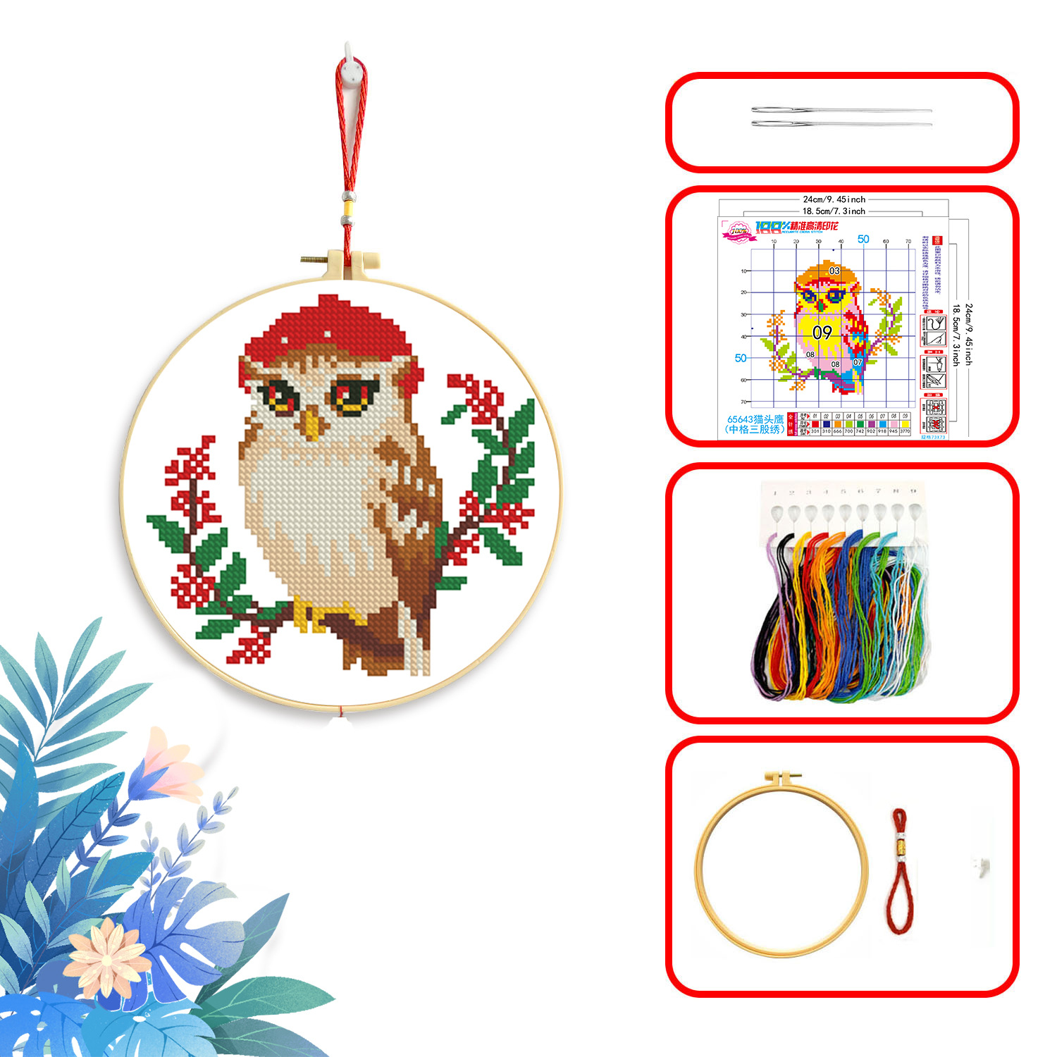 Colección de Búhos, Punto de Cruz de Dibujos Animados, Linda Decoración Pequeña para el Hogar, Kit de Materiales Hechos a Mano, Venta al por Mayor