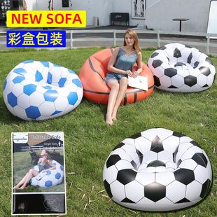 Color Boxed Inflatable Basketball Sofa Cross-Border Hot Sale Lazy Sofa Ready-Made Inflatable Football Bean Bag Sofa Lounge Chair